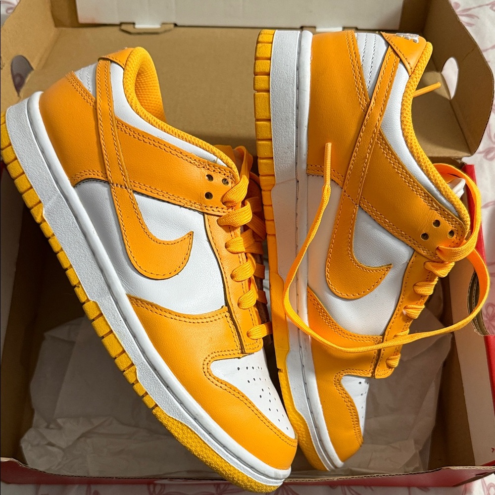 Nike Bright Orange and White Athletic Shoes